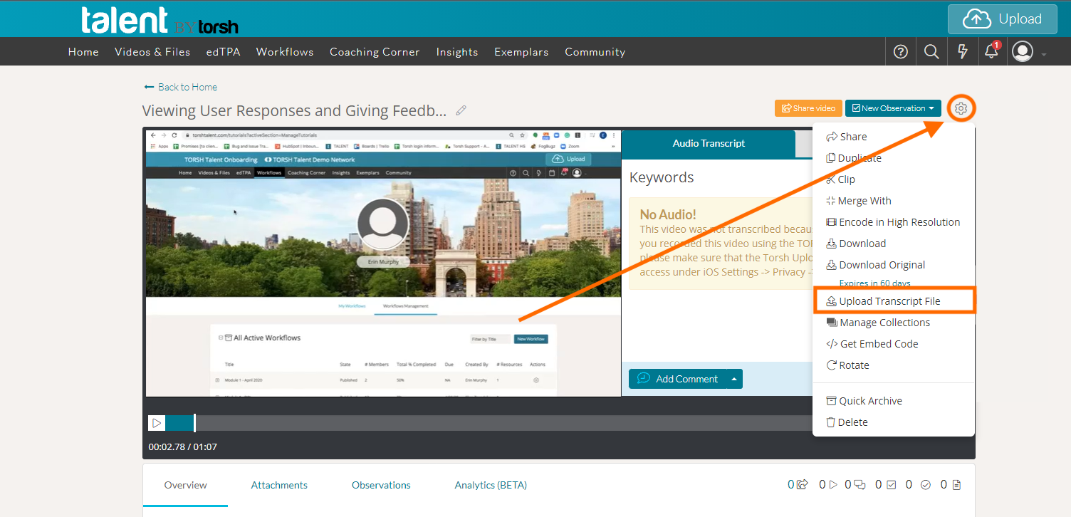 How to upload a caption or transcript file to a video – TORSH Talent