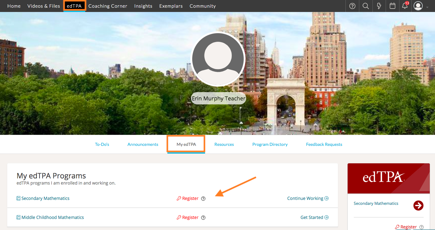 How to register for edTPA through Pearson TORSH Talent